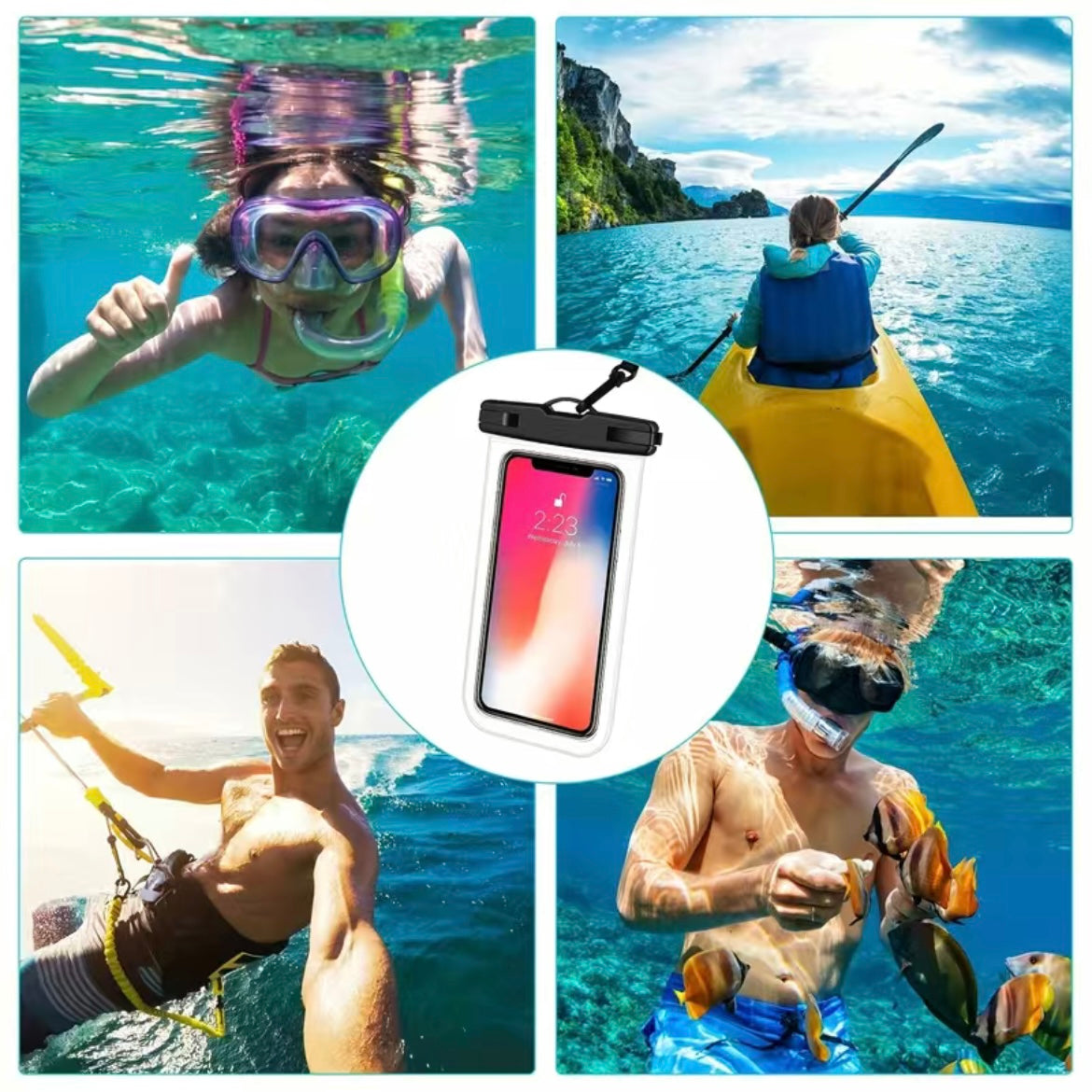 Funda impermeable para smartphones de hasta 6,8 pulgadas: protección para deportes acuáticos y actividades al aire libre